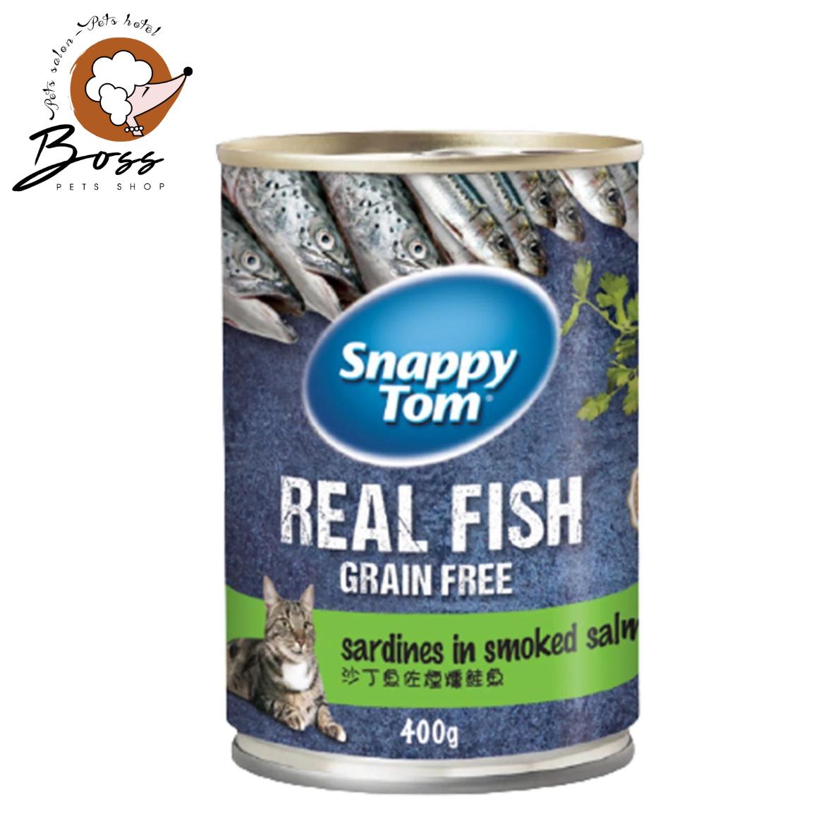 Pate Snappy Tom Real Fish vị cá cho mèo lon 400g